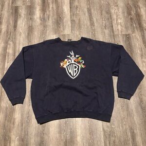 Vintage 90’s Looney Tunes Warner Bros Embroidered Crewneck Sweatshirt XL